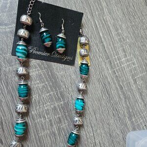 Earrings and necklace